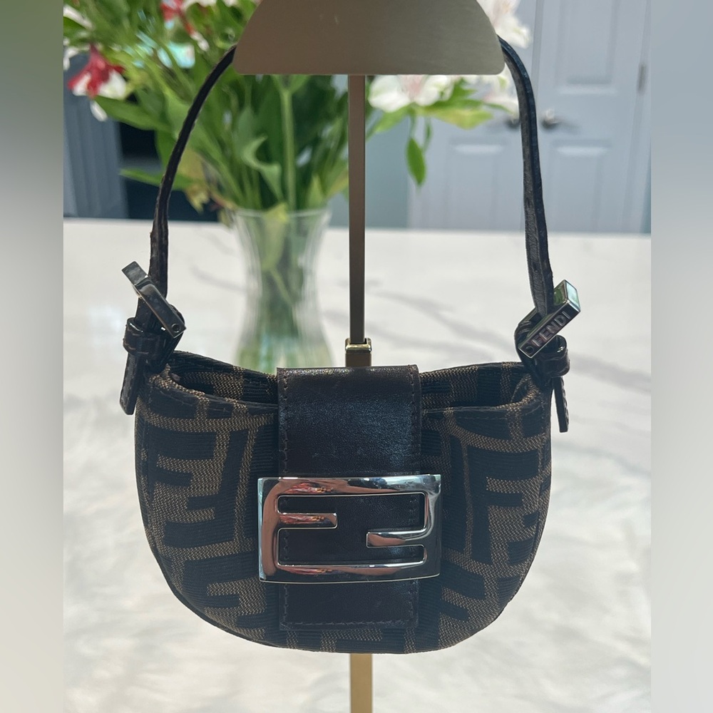 Fendi Zucca Mini Croissant Bag Like New | Rare Vintage Collectible w/ Box